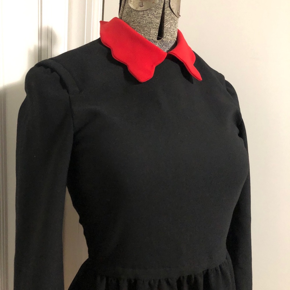 MAJE black red collar dress XS/S